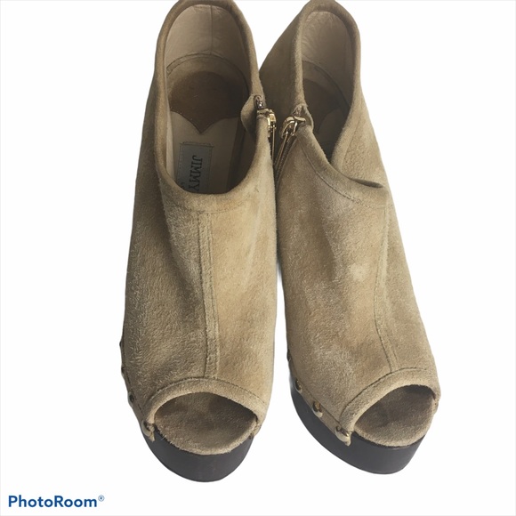 Jimmy Choo Urge Tan Suede Booties - Picture 8 of 16